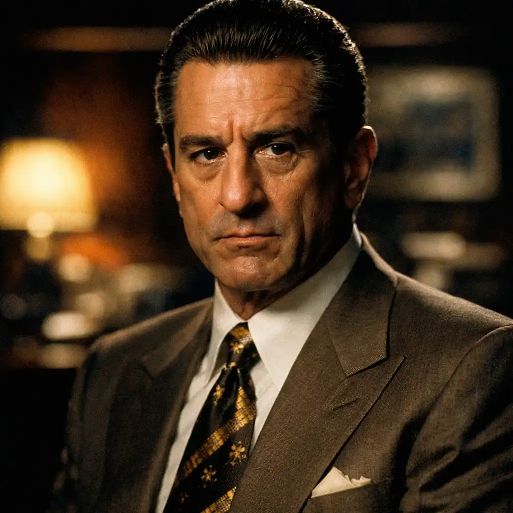 Robert De Niro as Sam Ace Rothstein standing in a casino office